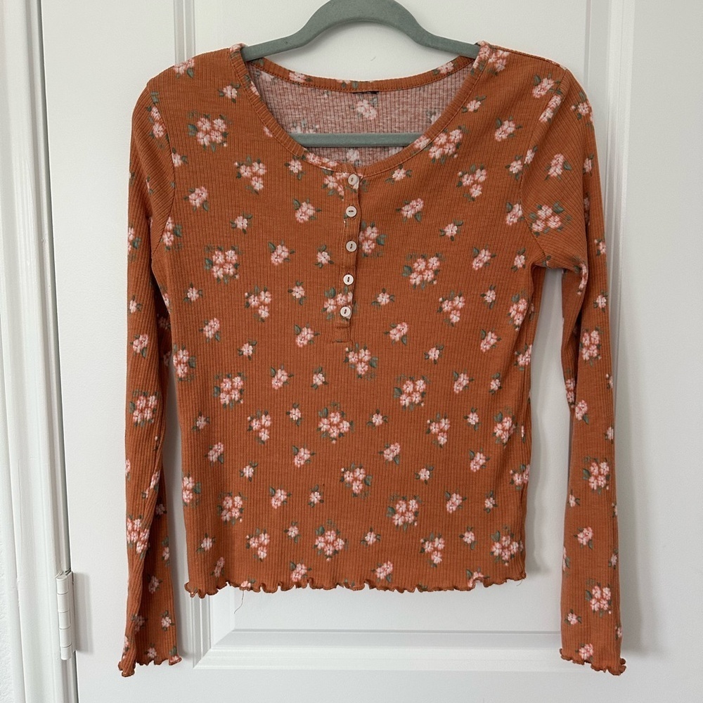 Girls Art Class Floral Long Sleeve Shirt